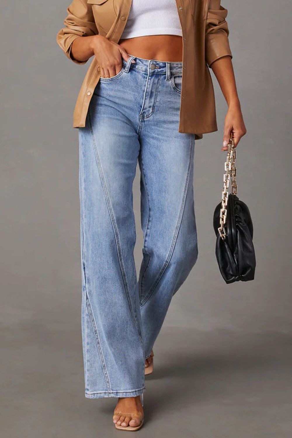 Honeybee Mumford's High Waist Straight Jeans with Pockets