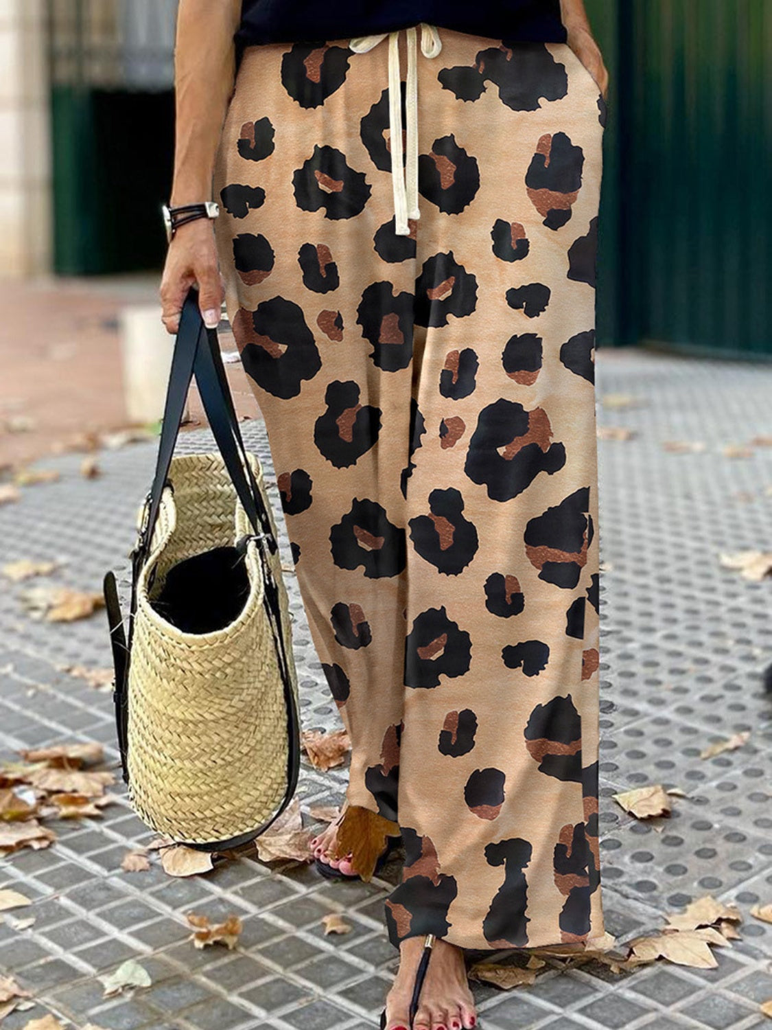 Honeybee Mumford's Leopard Wide Leg Pants