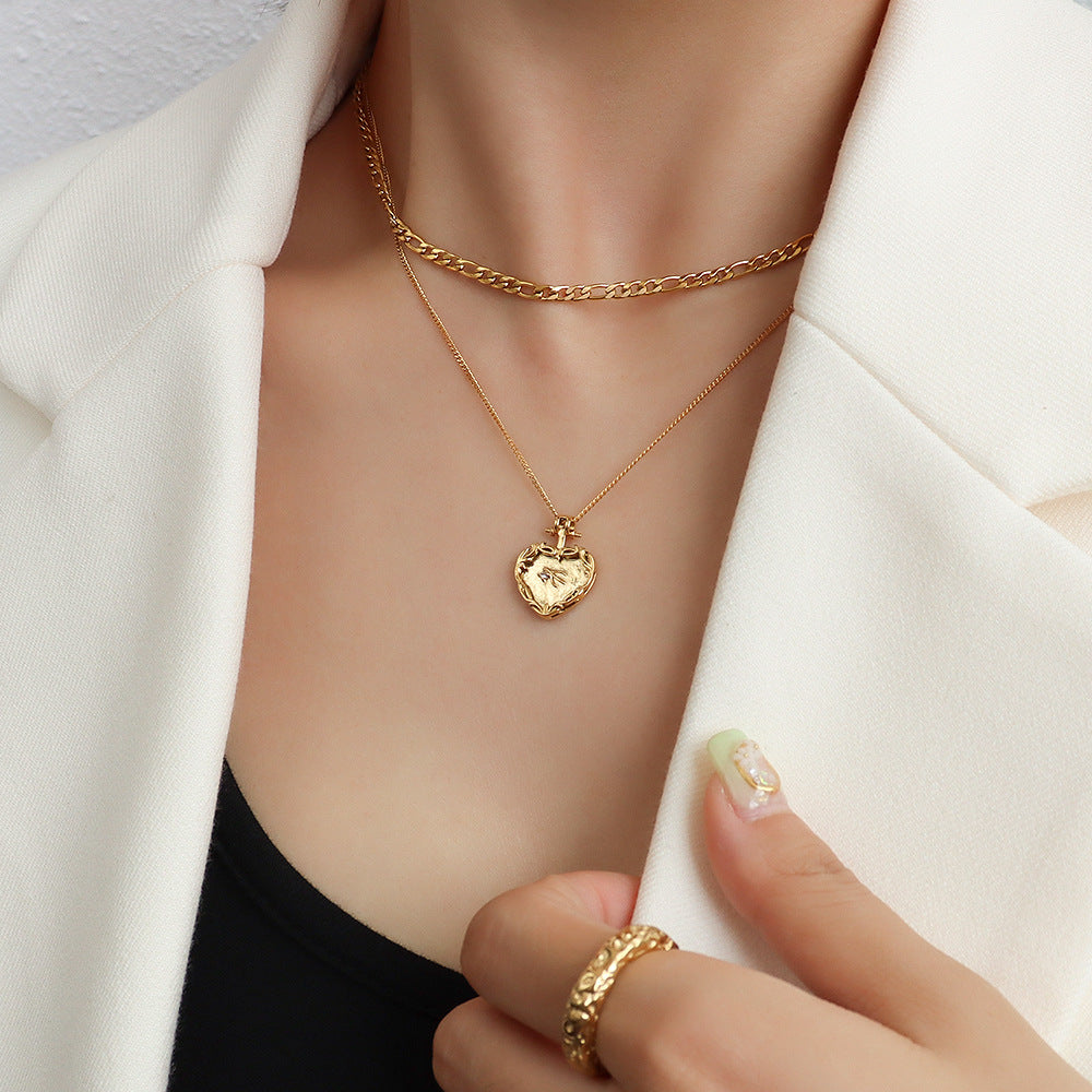 Honeybee Mumford's Heart Shape Double-Layered Necklace