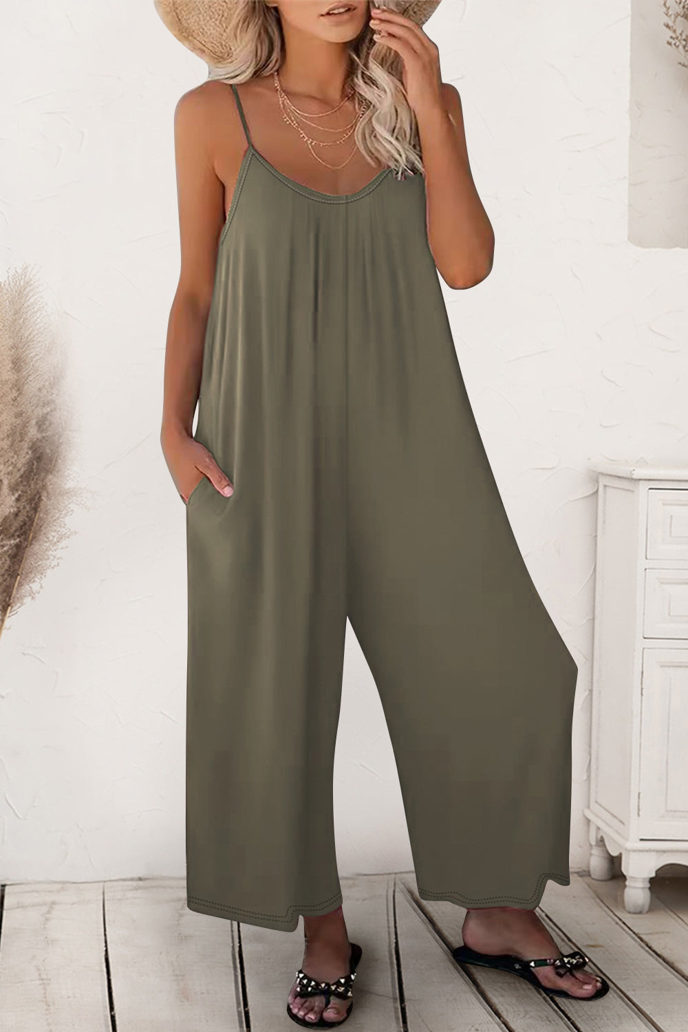 Honeybee Mumford's Scoop Neck Spaghetti Strap Jumpsuit