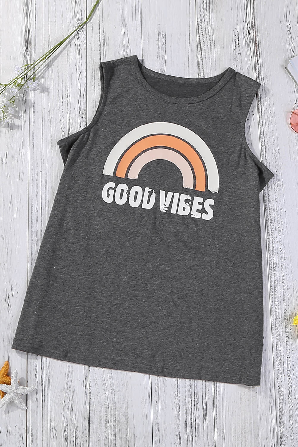 Honeybee Mumford's GOOD VIBES Round Neck Tank