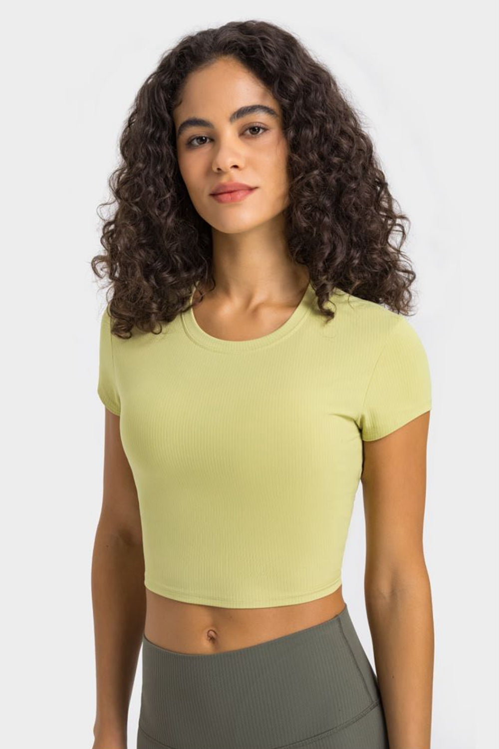 Honeybee Mumford's Round Neck Short Sleeve Cropped Sports T-Shirt