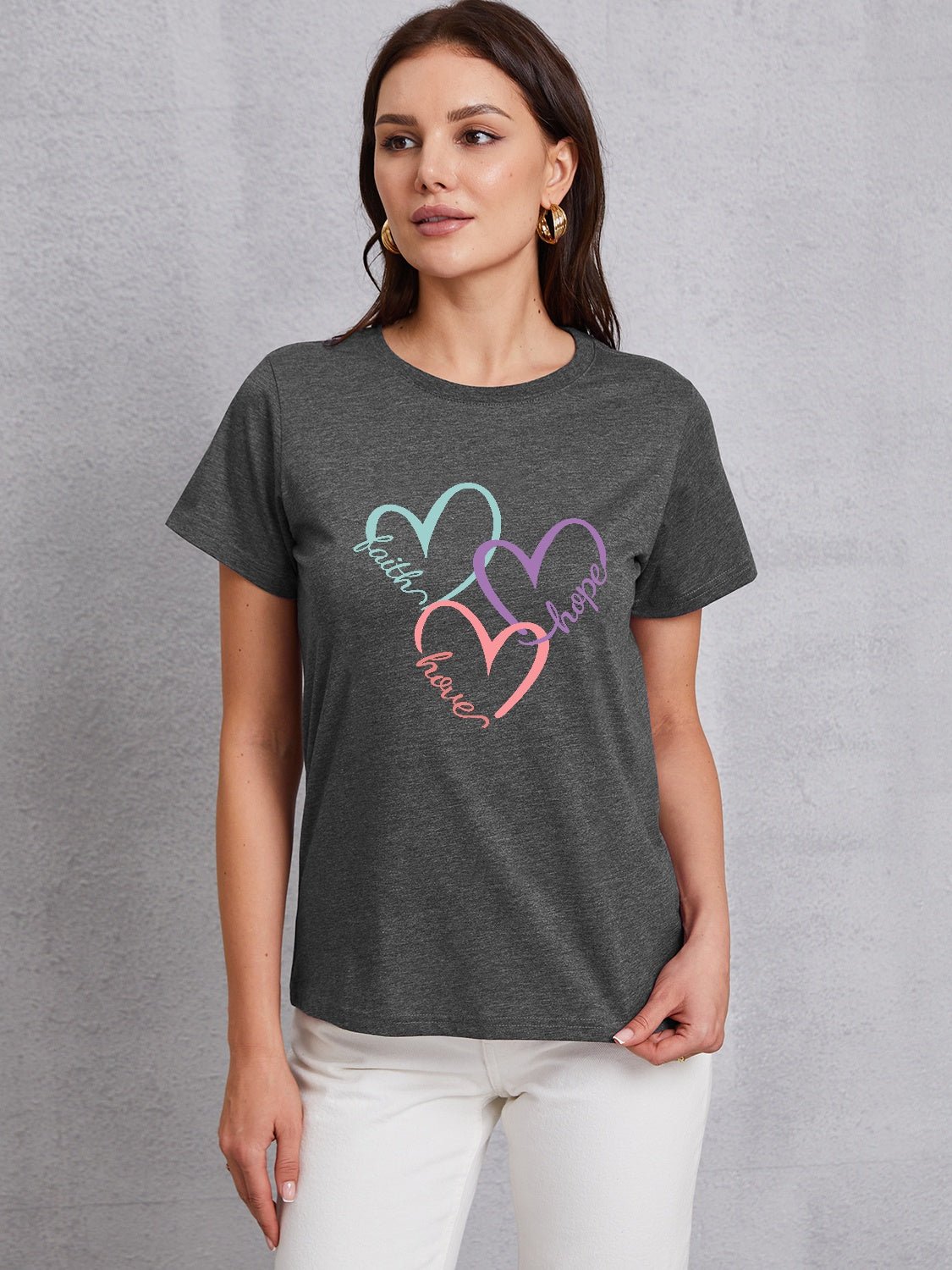 Honeybee Mumford's Heart Round Neck Short Sleeve T-Shirt