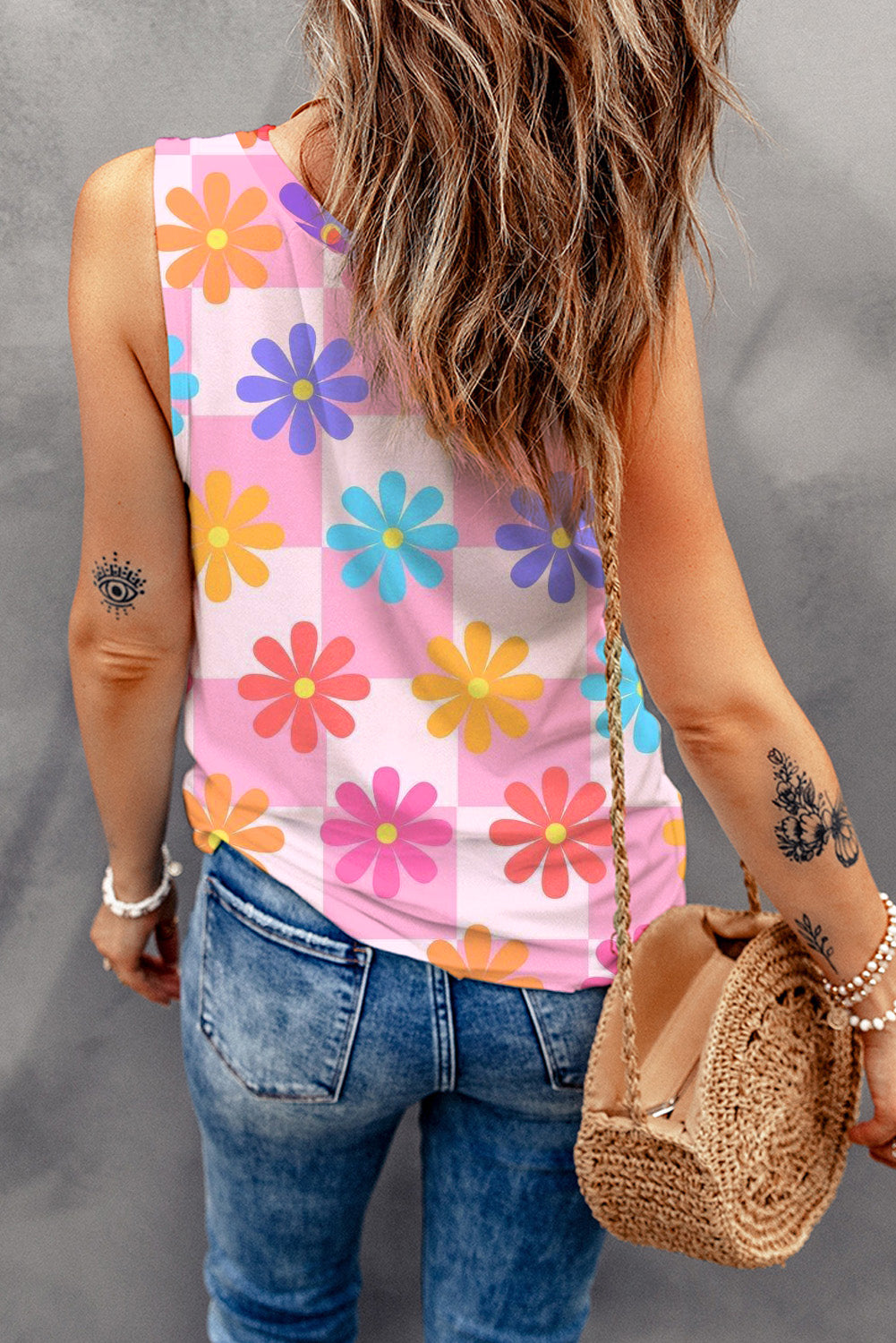 Honeybee Mumford's Flower Printed Round Neck Tank