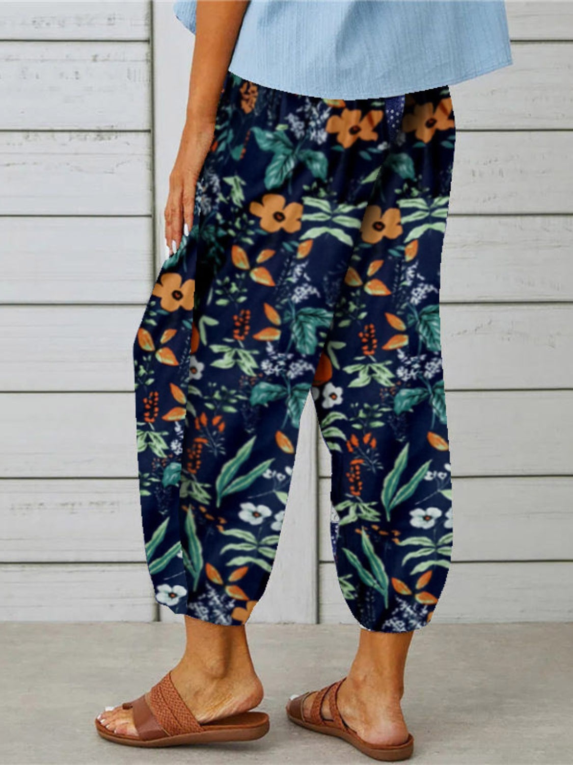 Honeybee Mumford's Printed Tied Cropped Pants