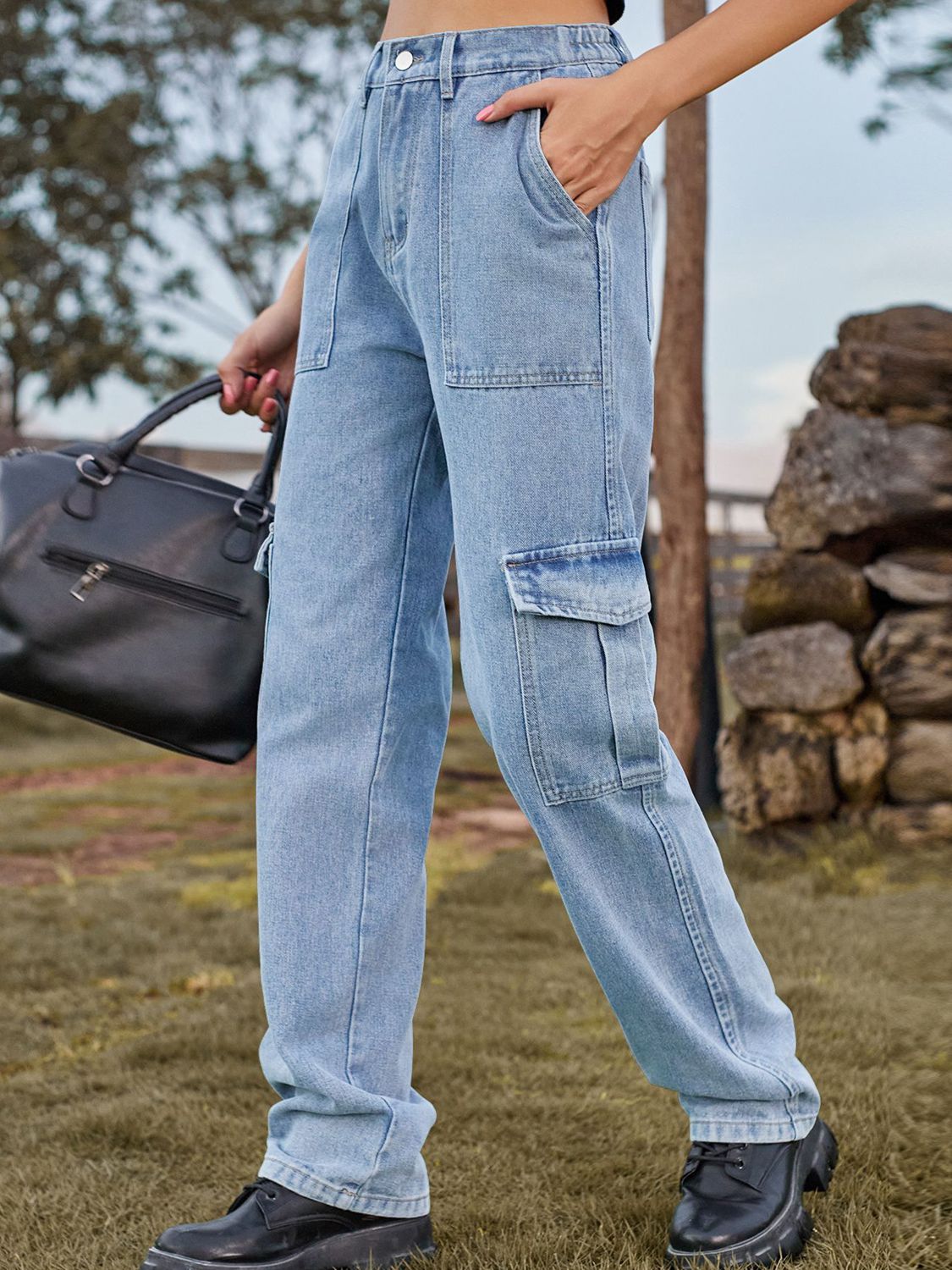 Honeybee Mumford's High Waist Cargo Jeans