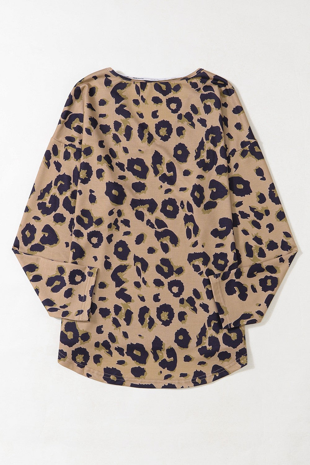 Honeybee Mumford's Leopard V-Neck Dropped Shoulder Blouse