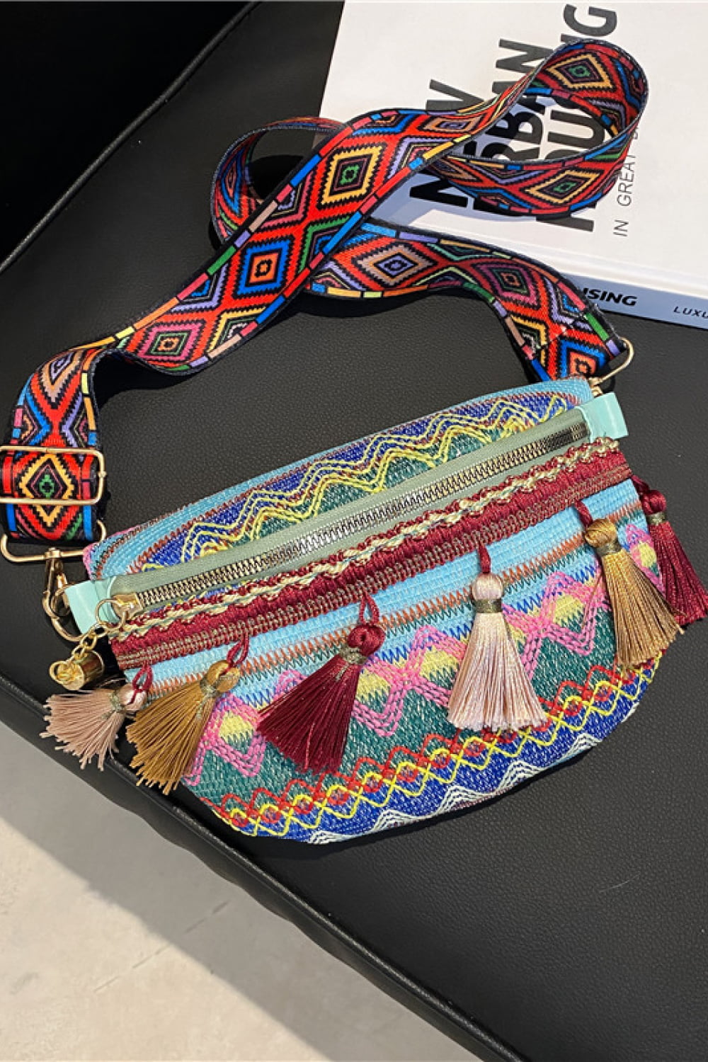 honeybee Mumford's Bohemian Sling Bag with Tassels