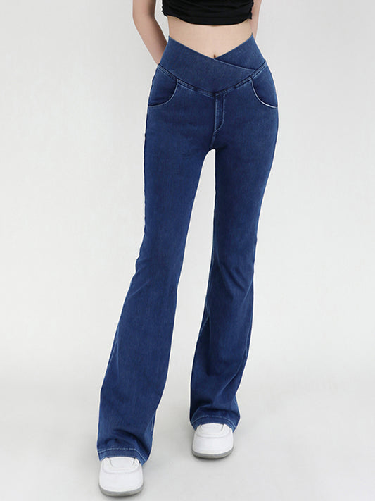 Honeybee Mumford's Wide Waistband Bootcut Jeans with Pockets