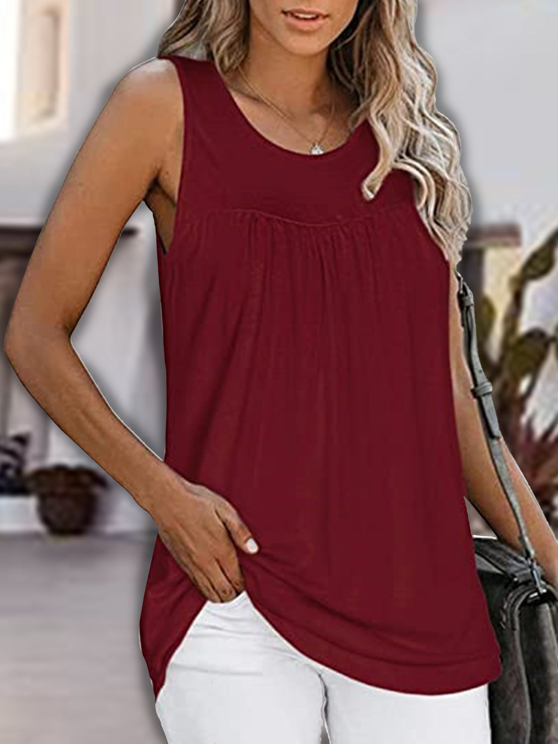 Honeybee Mumford's Round Neck Wide Strap Tank