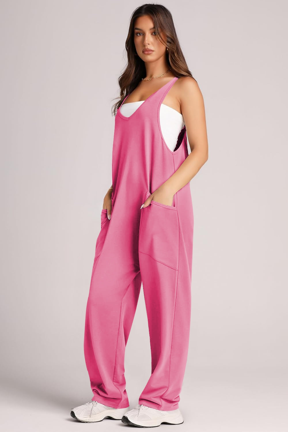 Honeybee Mumford's Wide Strap Jumpsuit with Pockets