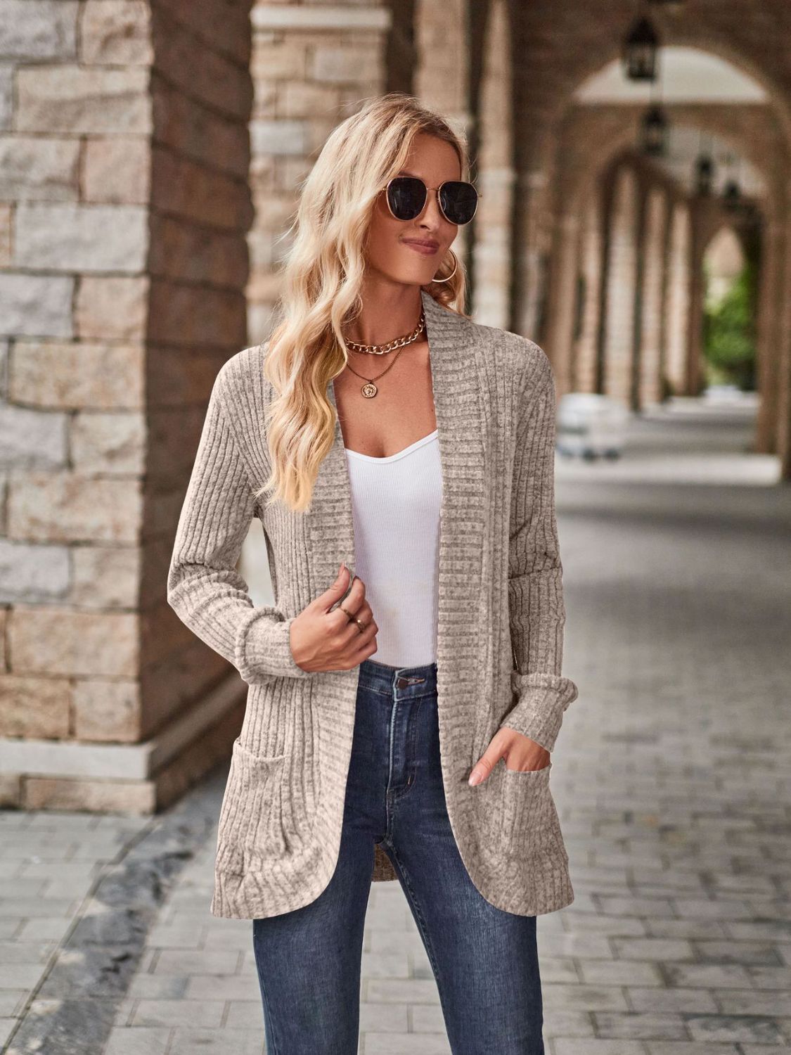 Honeybee Mumford's Open Front Cardigan with Pockets