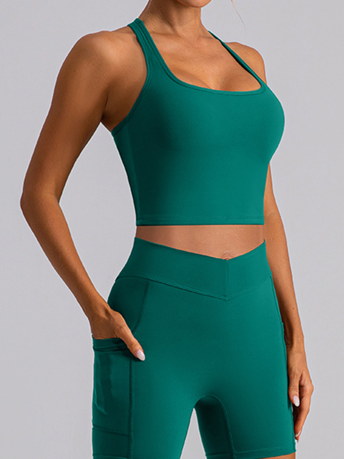 Honeybee Mumford's Square Neck Racerback Cropped Tank