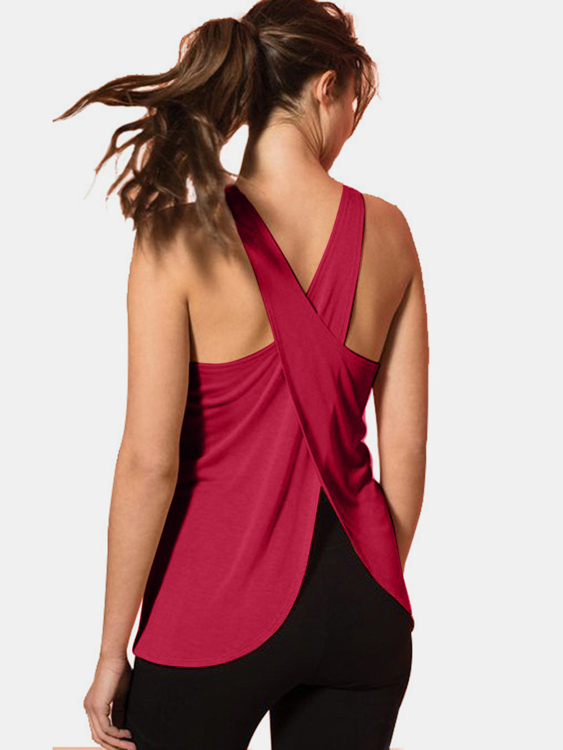 Honeybee Mumford's Crisscross Scoop Neck Active Tank