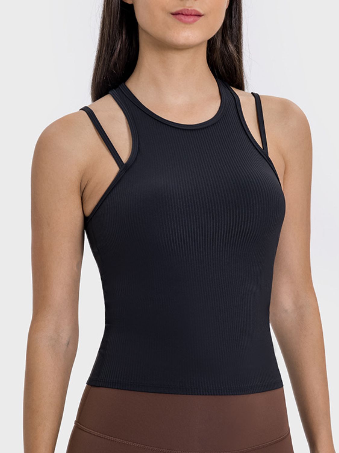 Honeybee Mumford's Cutout Round Neck Racerback Active Tank