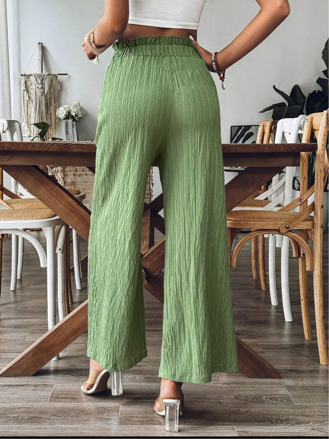 Honeybee Mumford's Pocketed Elastic Waist Wide Leg Pants