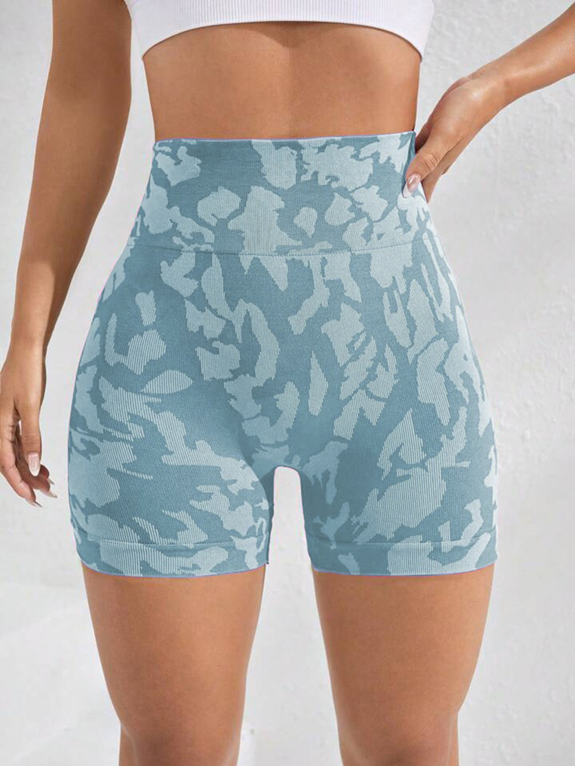 Honeybee Mumford's Printed High Waist Active Shorts