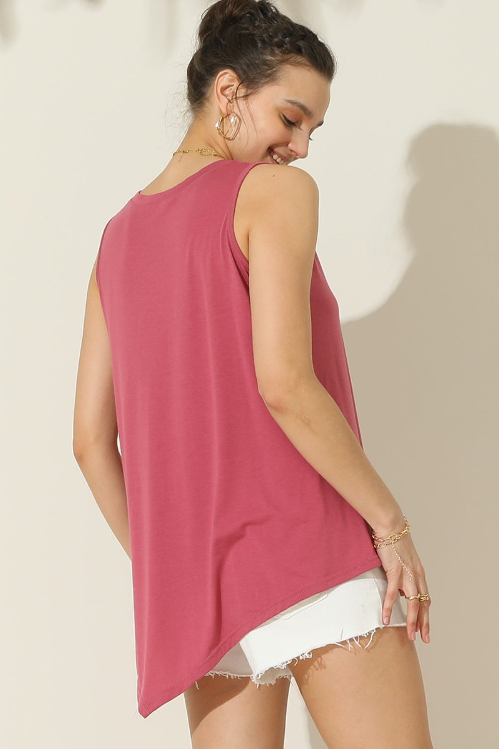 Honeybee Mumford's Round Neck Button Side Tank