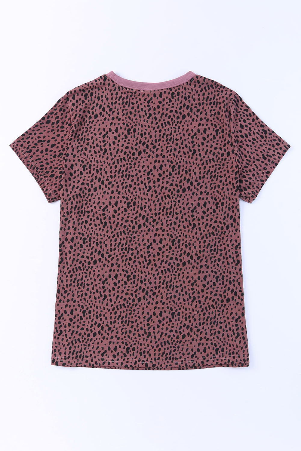 Honeybee Mumford's Fiery Red Cheetah Print O-neck Short Sleeve T Shirt