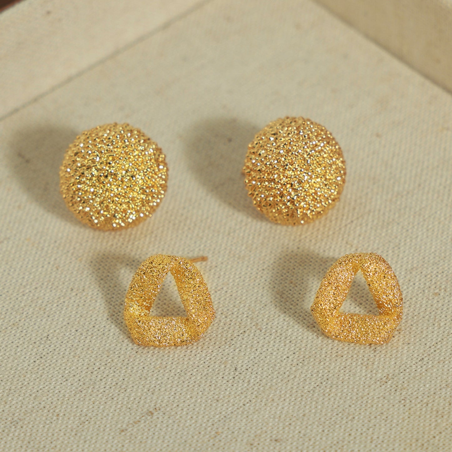 honeybee Mumford's Gold-Plated Geometric Stud Earrings