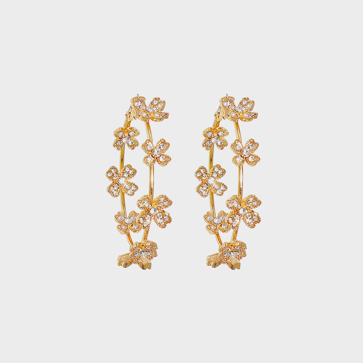 honeybee Mumford's Circle Shape Rhinestone Earrings