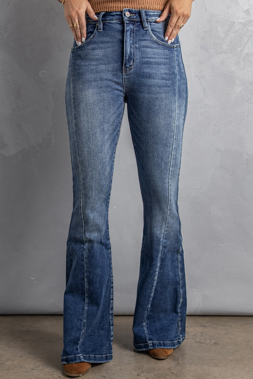 Honeybee Mumford's High Waist Flare Jeans with Pockets