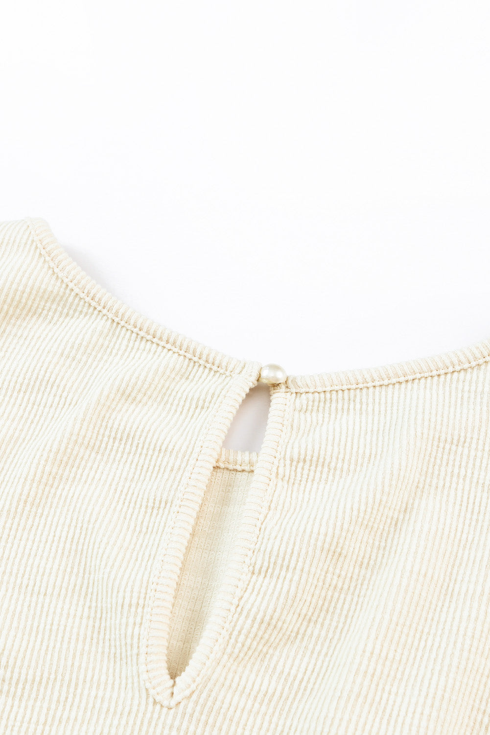 Honeybee Mumford's Beige Ribbed Elastic Waist Romper