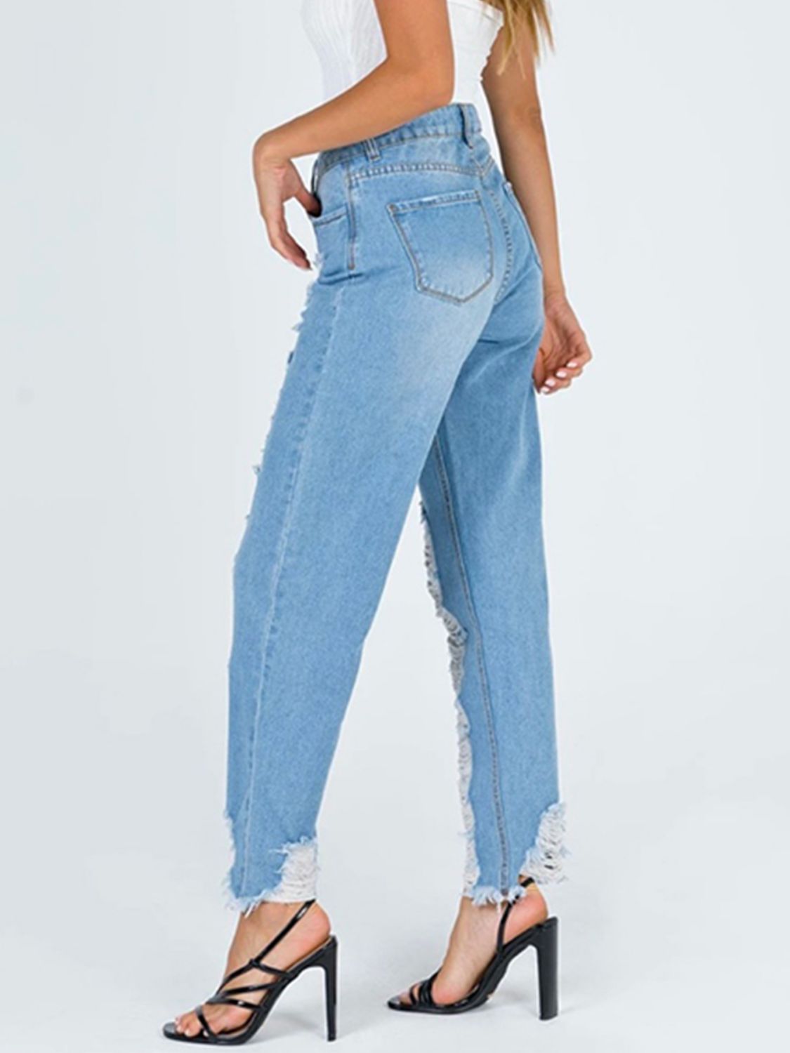 Honeybee Mumford's Raw Hem Distressed Straight Jeans