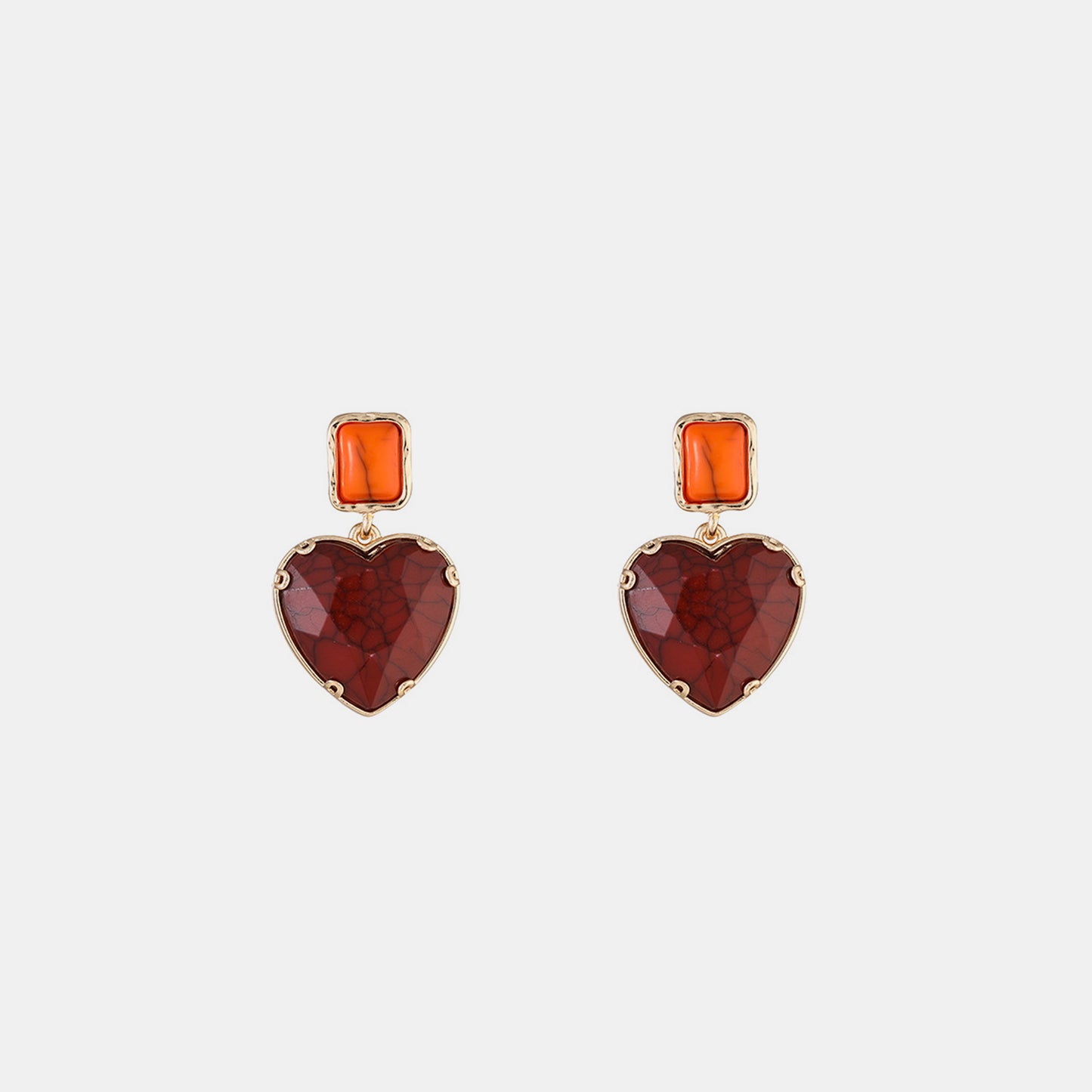 honeybee Mumford's Heart & Geometric Alloy Earrings