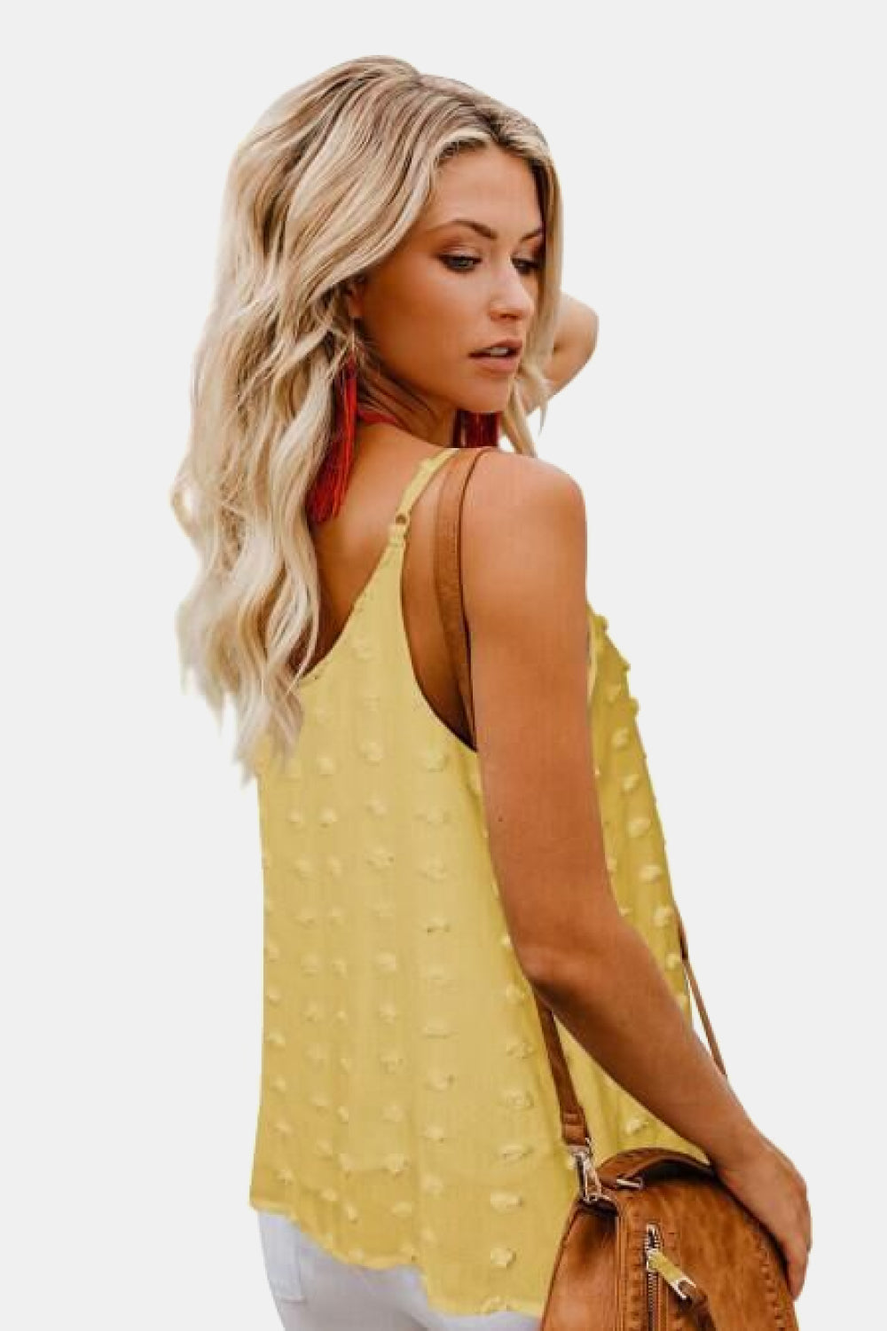 Honeybee Mumford's Swiss Dot V-Neck Buttoned Cami