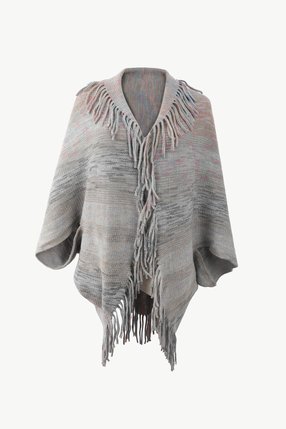 Honeybee Mumford's Multicolored Fringe Trim Poncho