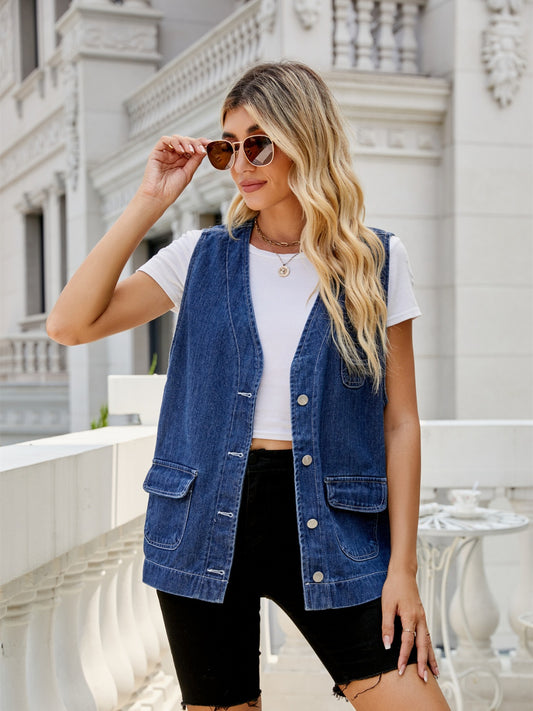 Honeybee Mumford's Button Down Denim Vest