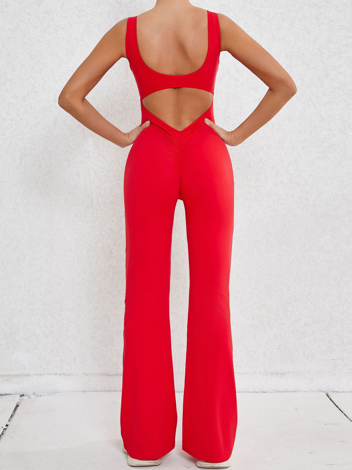 Honeybee Mumford's Cutout Wide Strap Scoop Neck Active Jumpsuit