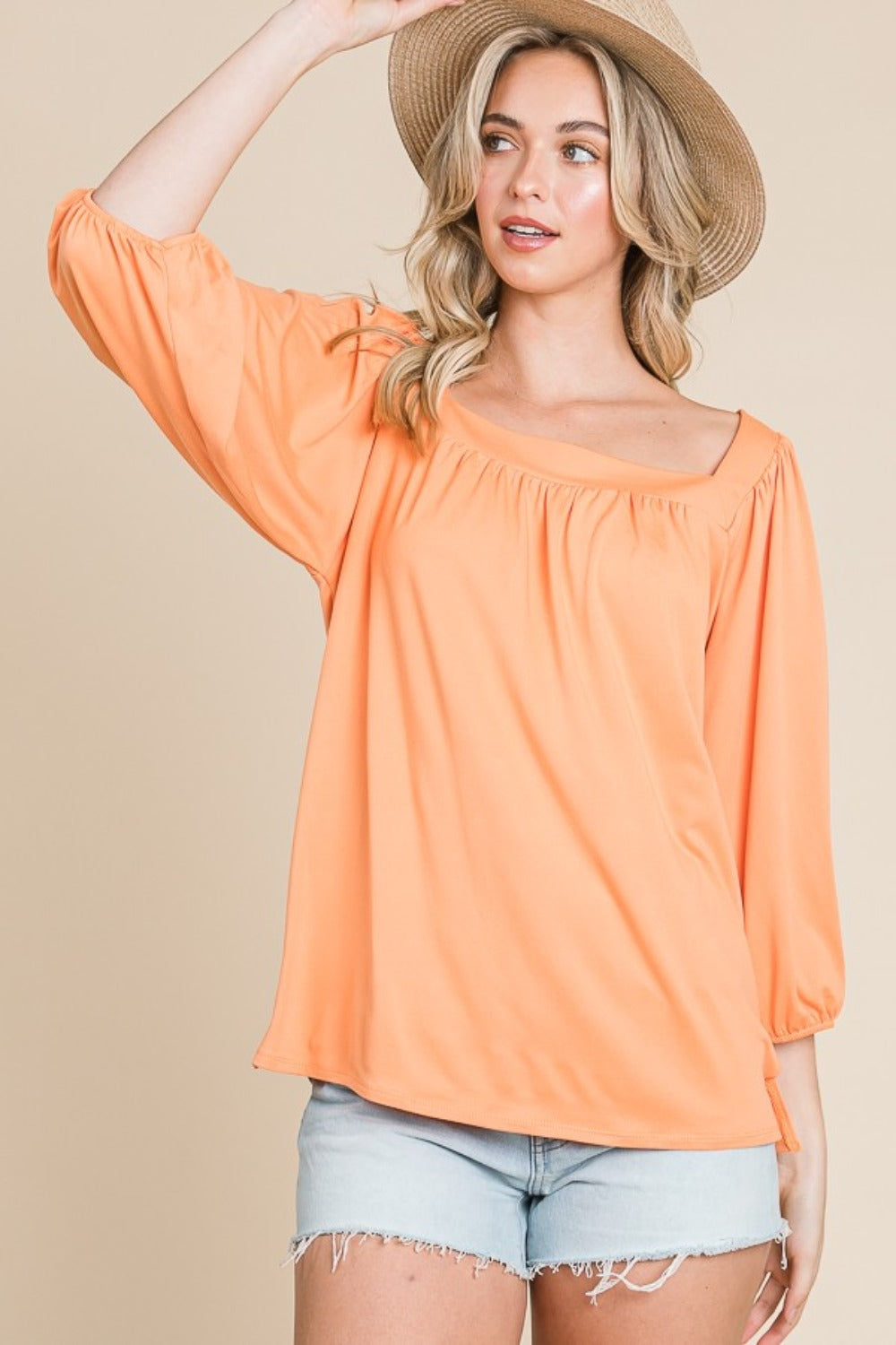 Honeybee Mumford's Culture Code Square Neck Puff Sleeve Top