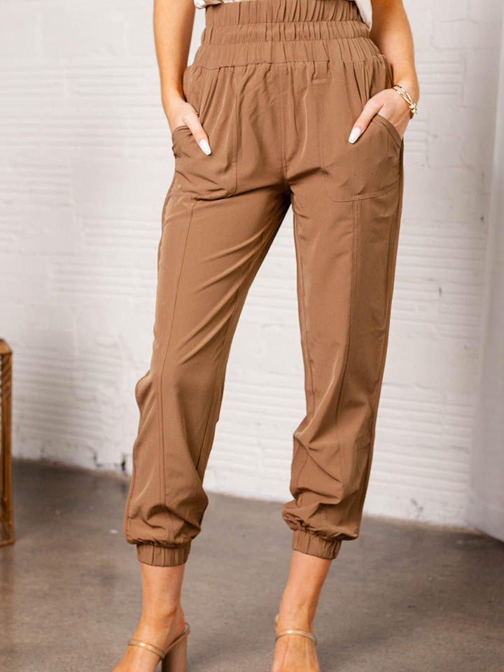 Honeybee Mumford's Elastic Waist Cropped Pants with Pockets