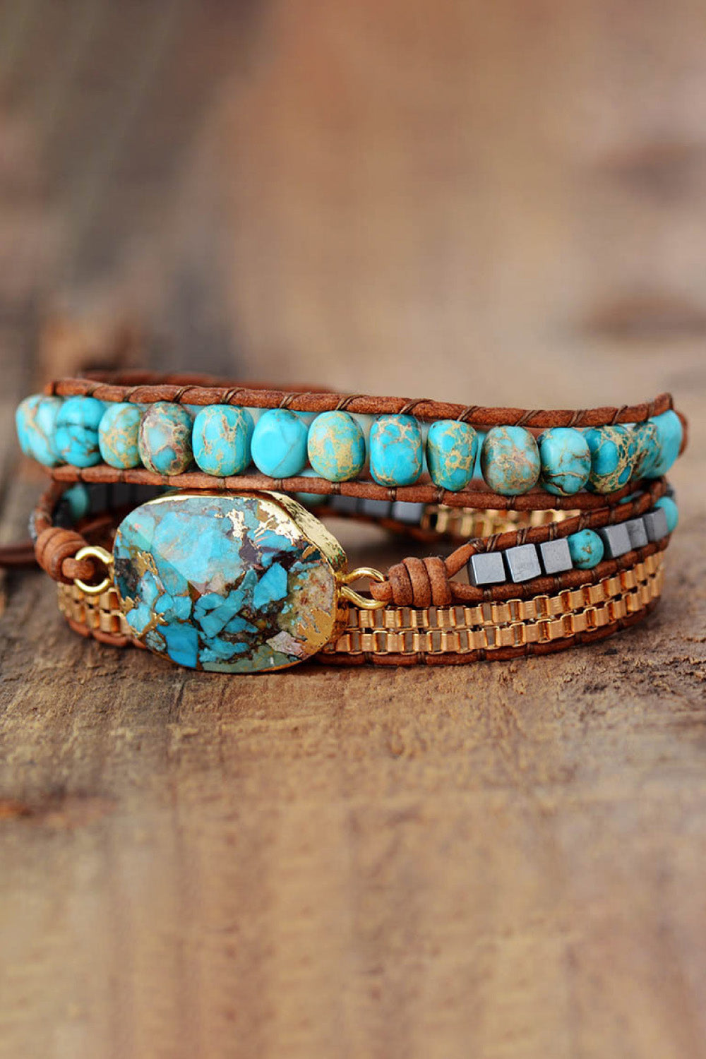 honeybee Mumford's Natural Stone Copper Bracelet