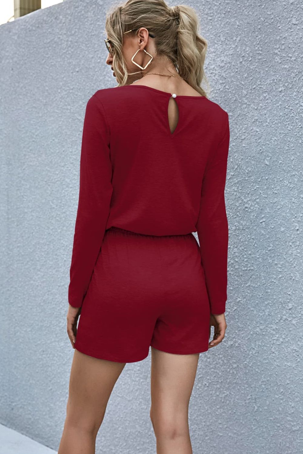 Honeybee Mumford's Drawstring Waist Long Sleeve Romper