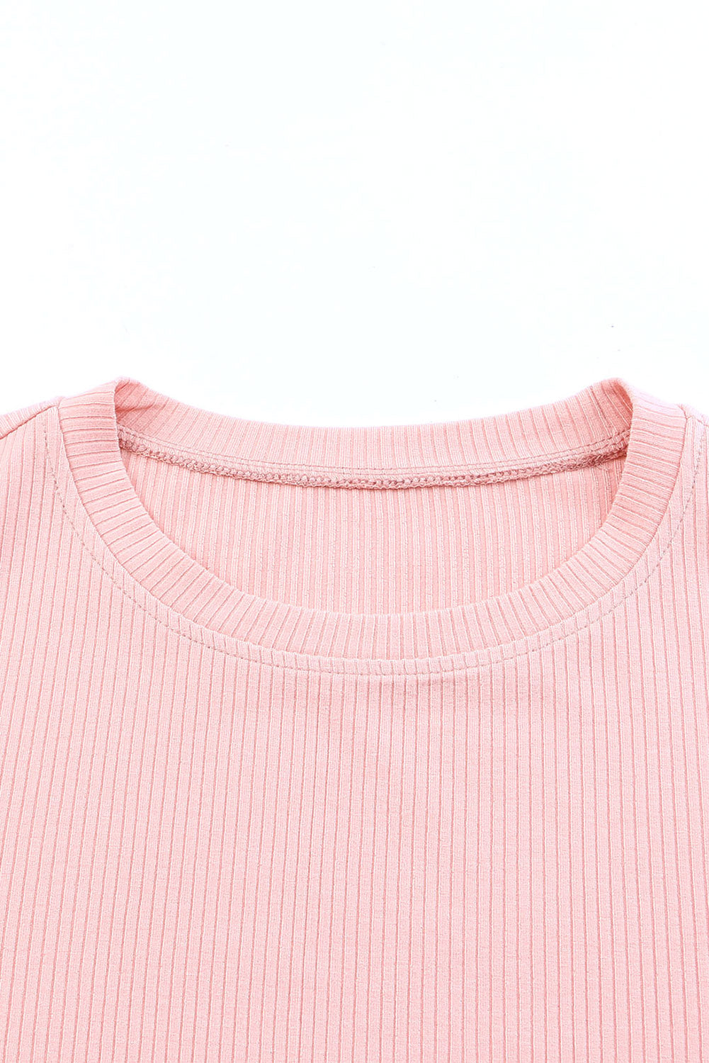 honeybee Mumford's Pink Dotty Mesh Ruffle Sleeve Ribbed Knit Top