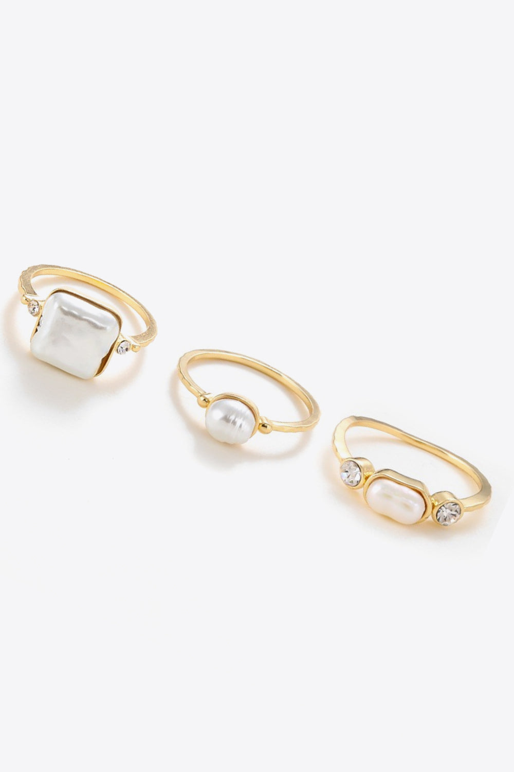 Honeybee Mumford's Pearl 18K Gold-Plated Ring Set