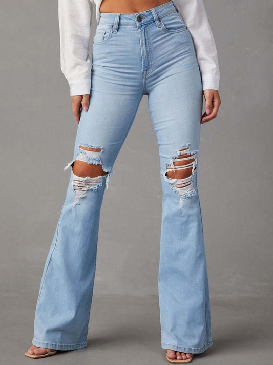 Honeybee Mumford's Distressed Bootcut Jeans with Pockets