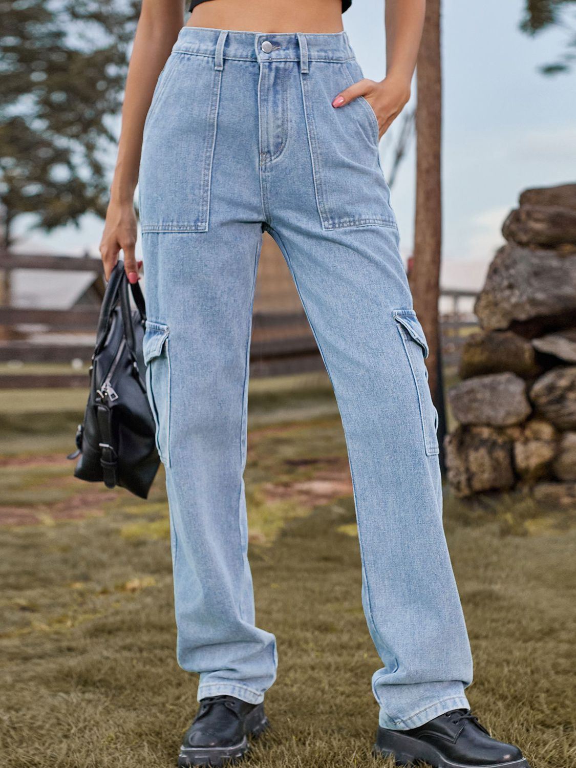 Honeybee Mumford's High Waist Cargo Jeans