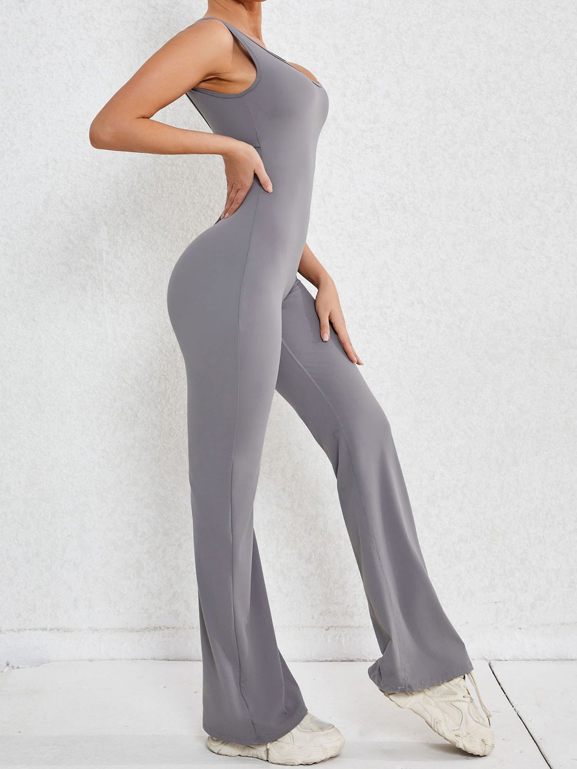 Honeybee Mumford's Cutout Wide Strap Scoop Neck Active Jumpsuit