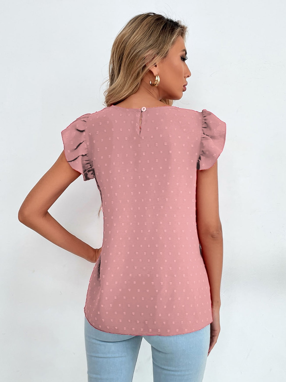 Honeybee Mumford's Swiss Dot Cap Sleeve Blouse