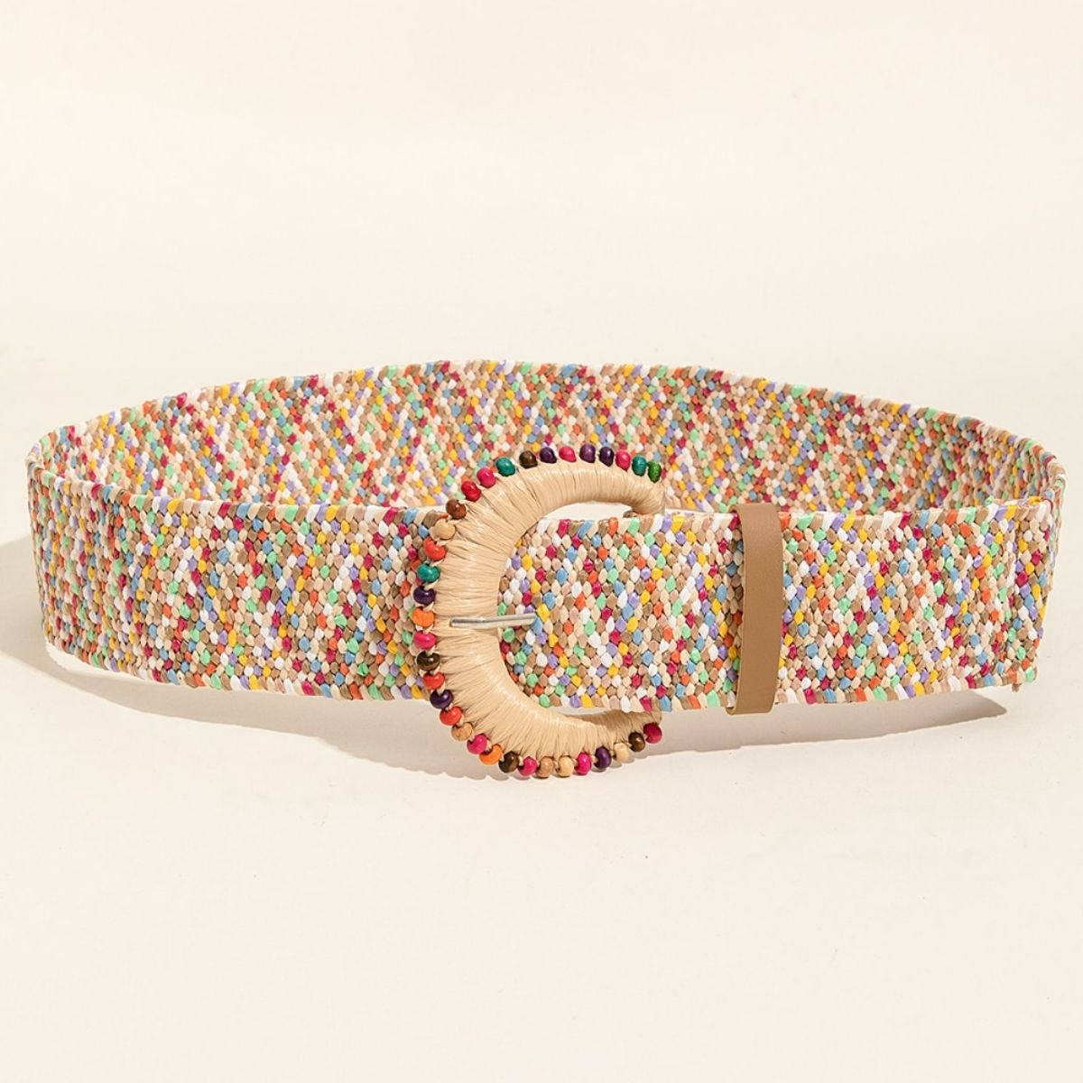 Honeybee Mumford's Multicolored Bead Buckle Belt