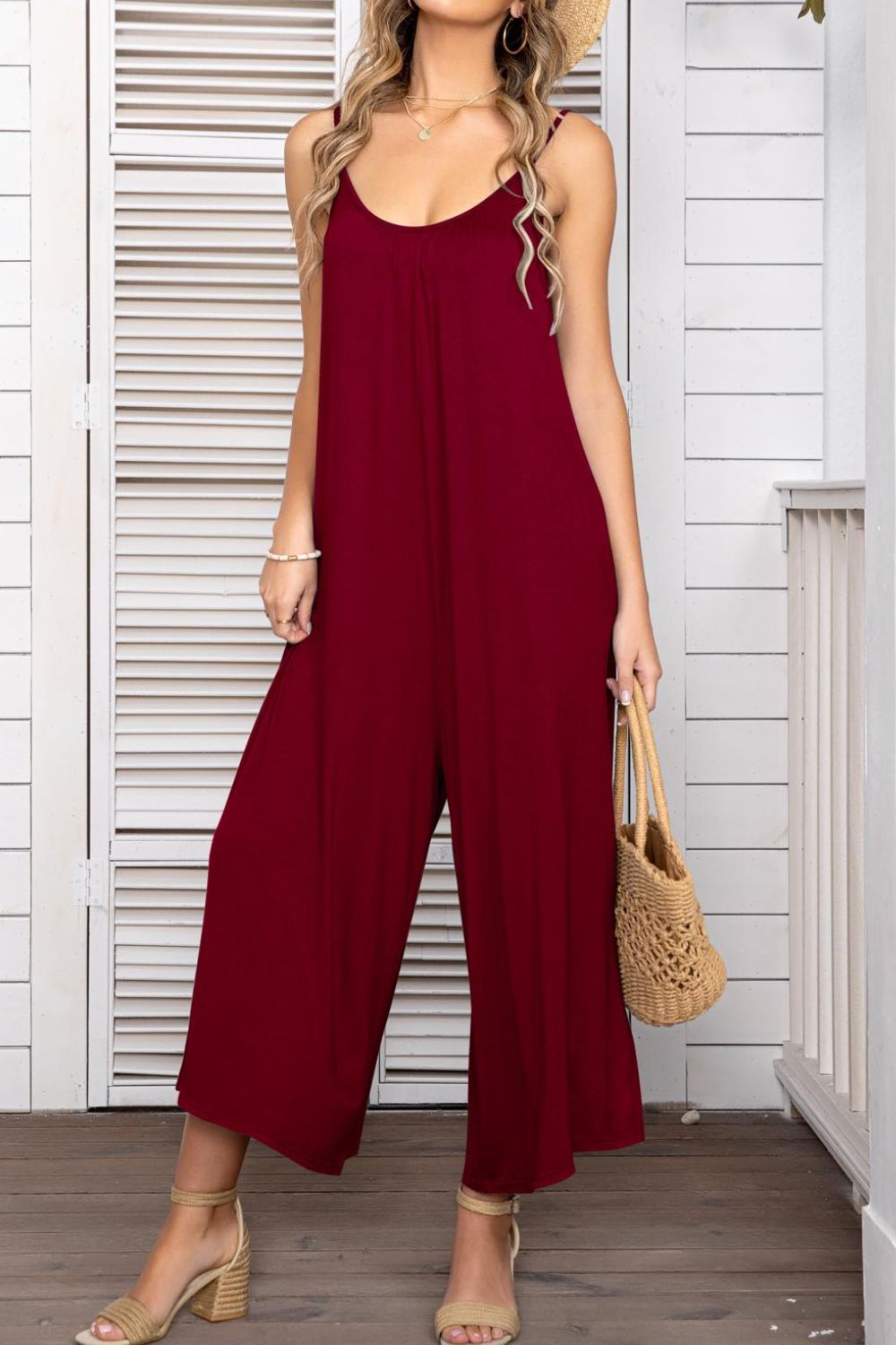 Honeybee Mumford's Spaghetti Strap Scoop Neck Jumpsuit