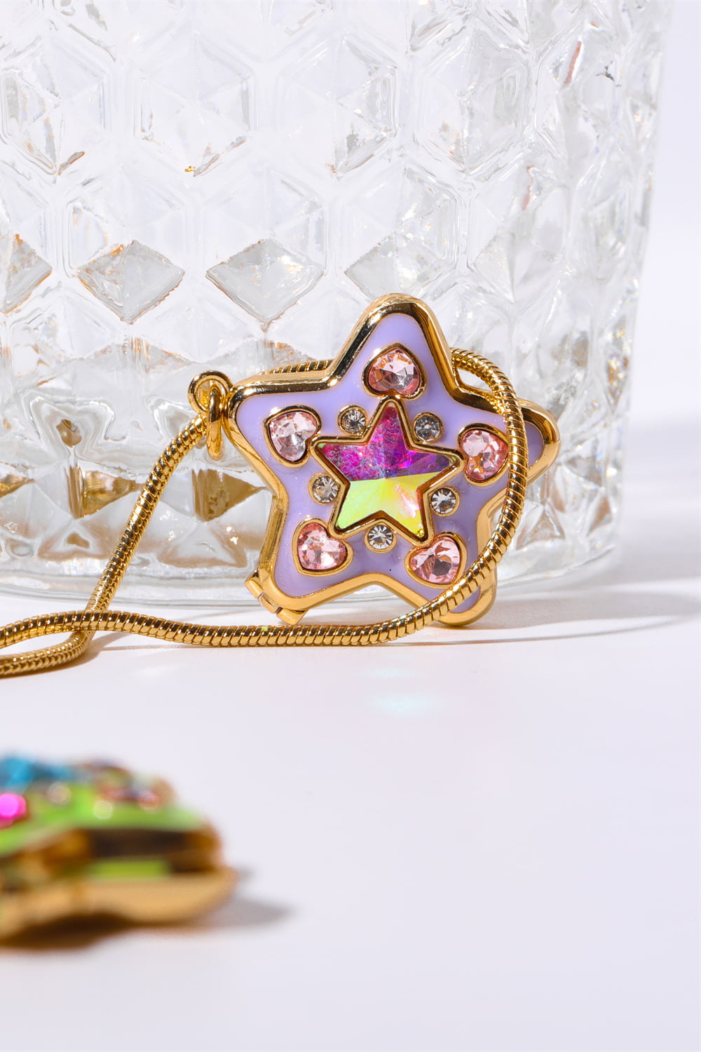 Honeybee Mumford's Rhinestone Star Box Pendant Necklace