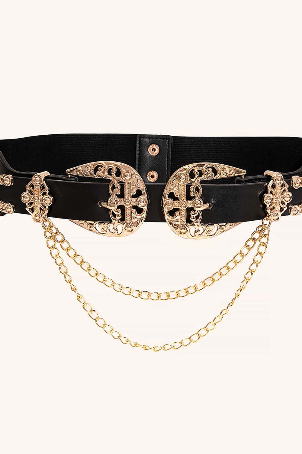 Honeybee Mumford's Chain Detail Double Buckle Belt