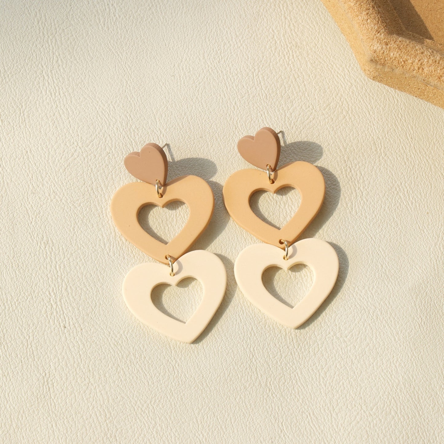 honeybee Mumford's Cutout Heart Acrylic Dangle Earrings