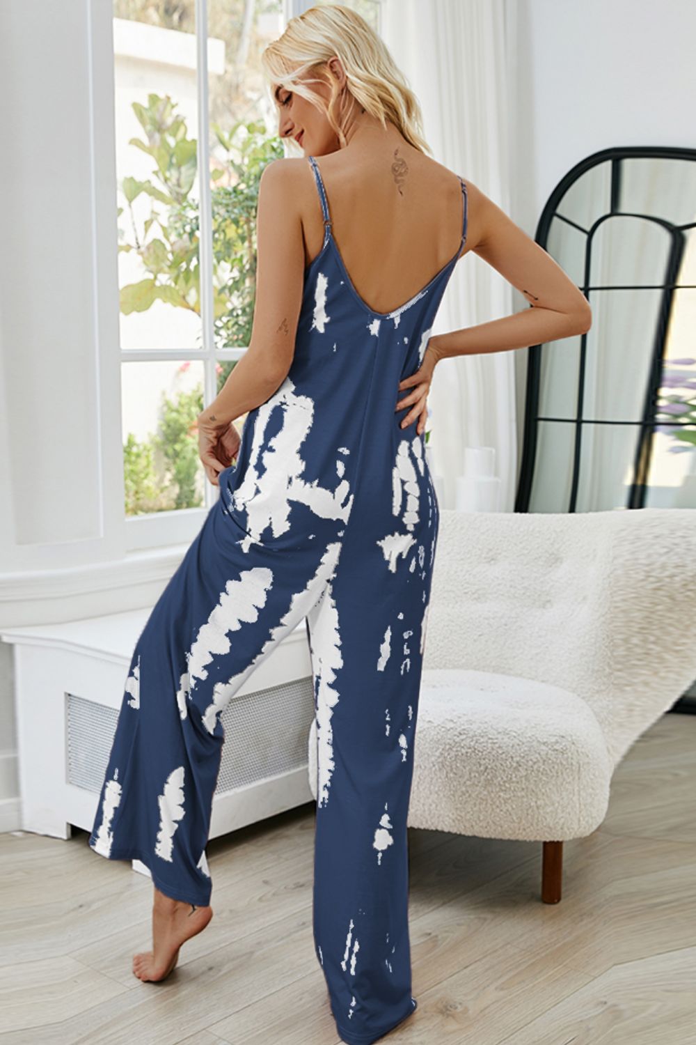 Honeybee Mumford's Tie-Dye Spaghetti Strap Jumpsuit with Pockets