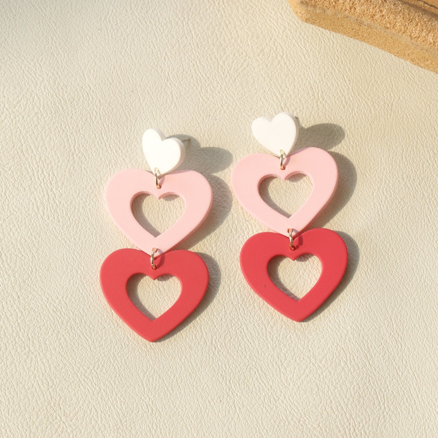 honeybee Mumford's Cutout Heart Acrylic Dangle Earrings